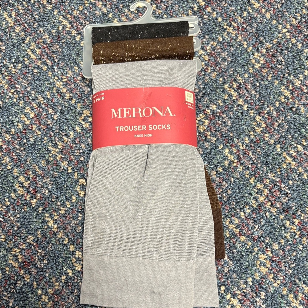 New Merona knee high trouser socks, 3 pairs, shoe size 4-10.5